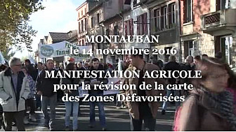 Manifestation Agricole Régionale à Montauban le 27 janvier 2018 prochain: Carte Zones Défavorisées #TvLocale_fr #montauban