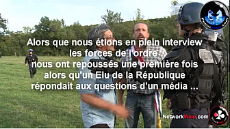 Barrage de Sivens dans le Tarn: L'élu de la République Benoit BITEAU repoussé 2 fois par les forces de l'ordre en plein interview @Networkvisio