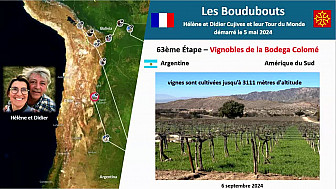 Acteurs-Locaux 'Les Boudubouts' 63ème Étape en Argentine - vins de la Bodega Colomé à 3100 mètres d'altitude